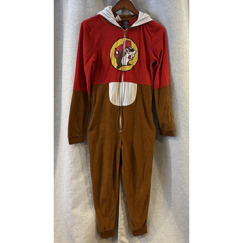 Buc-ee's Beaver Mascot Buc Union Body Suit‎ One Piece Costume Pajamas Adult M/L